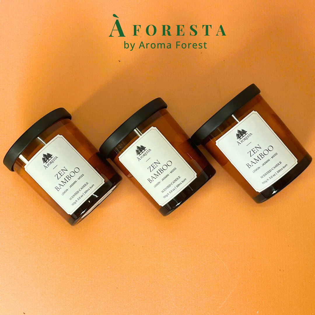 Nến Thơm Cao Cấp À FORESTA 150g – Hương Thiền Zen Bamboo-Thơm phòng, thư giãn, quà tặng.
