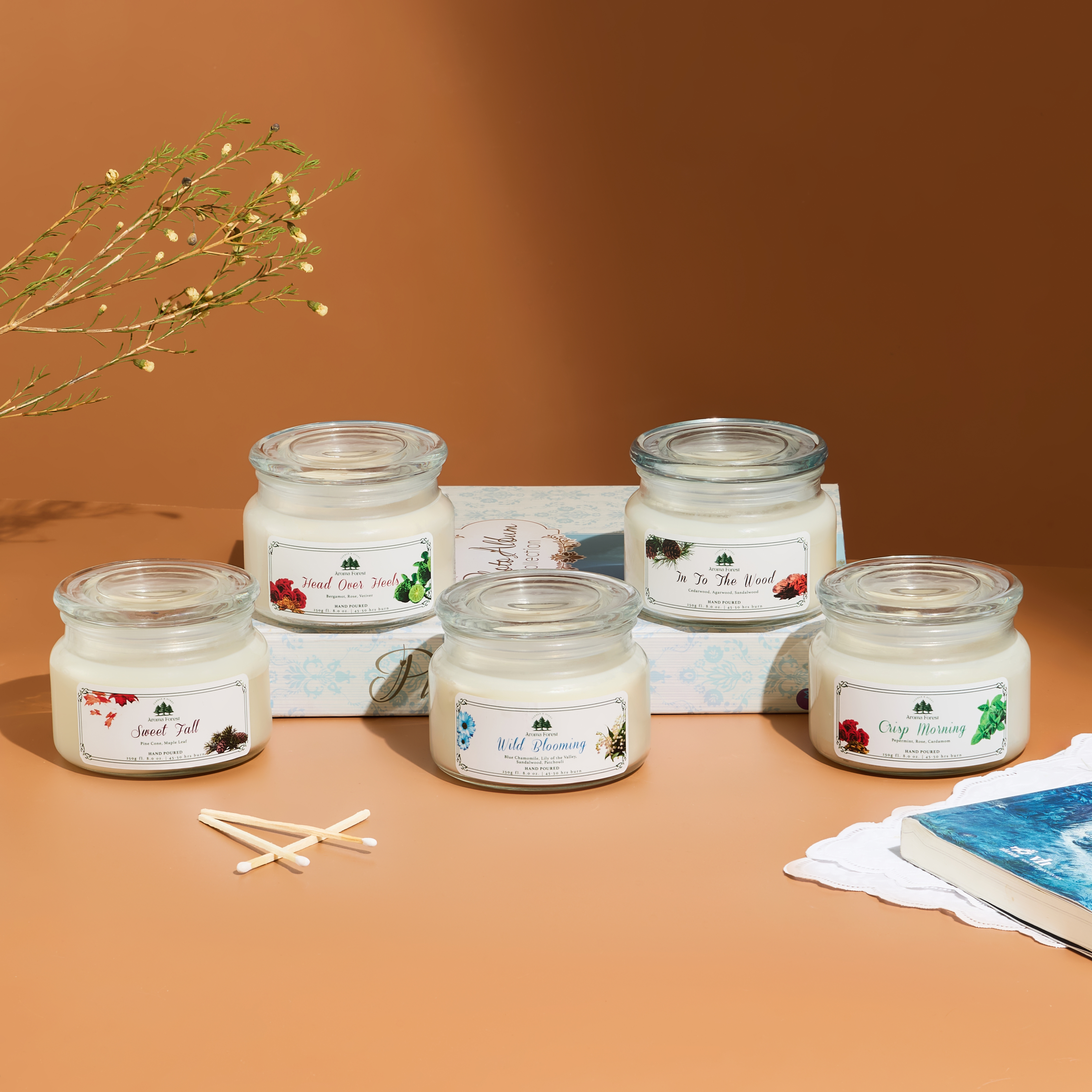 Nến Thơm Cao Cấp Aroma Forest 250g- Hương cam bergamot Headoverheels