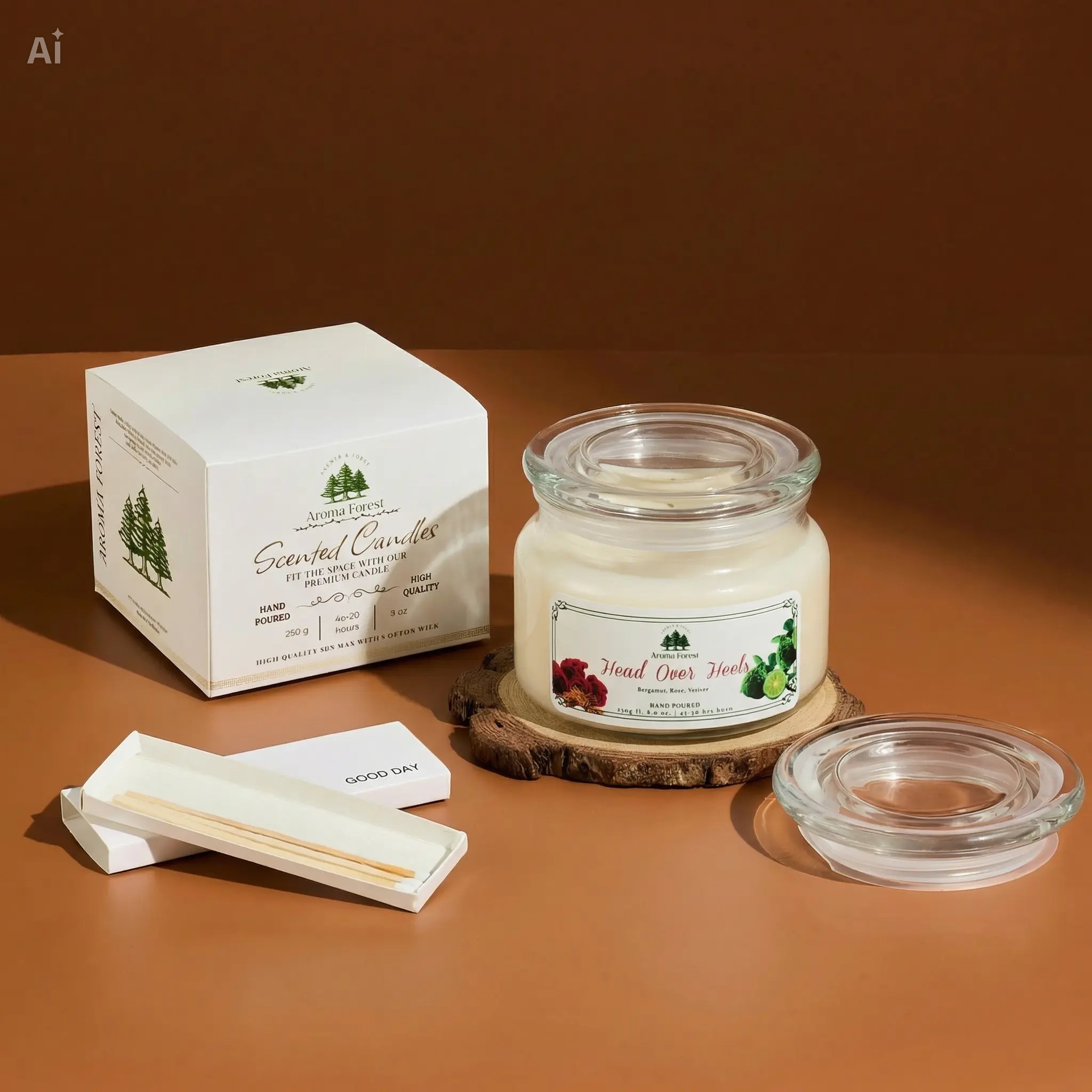 Nến Thơm Cao Cấp Aroma Forest 250g- Hương cam bergamot Headoverheels