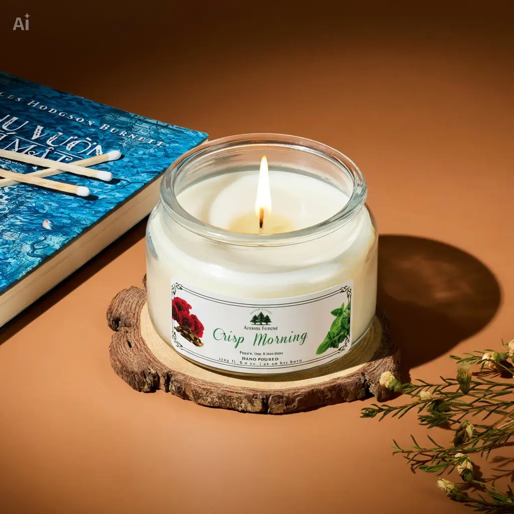 Nến Thơm Cao Cấp Aroma Forest 250g - Hương bạc hà Crisp Morning 