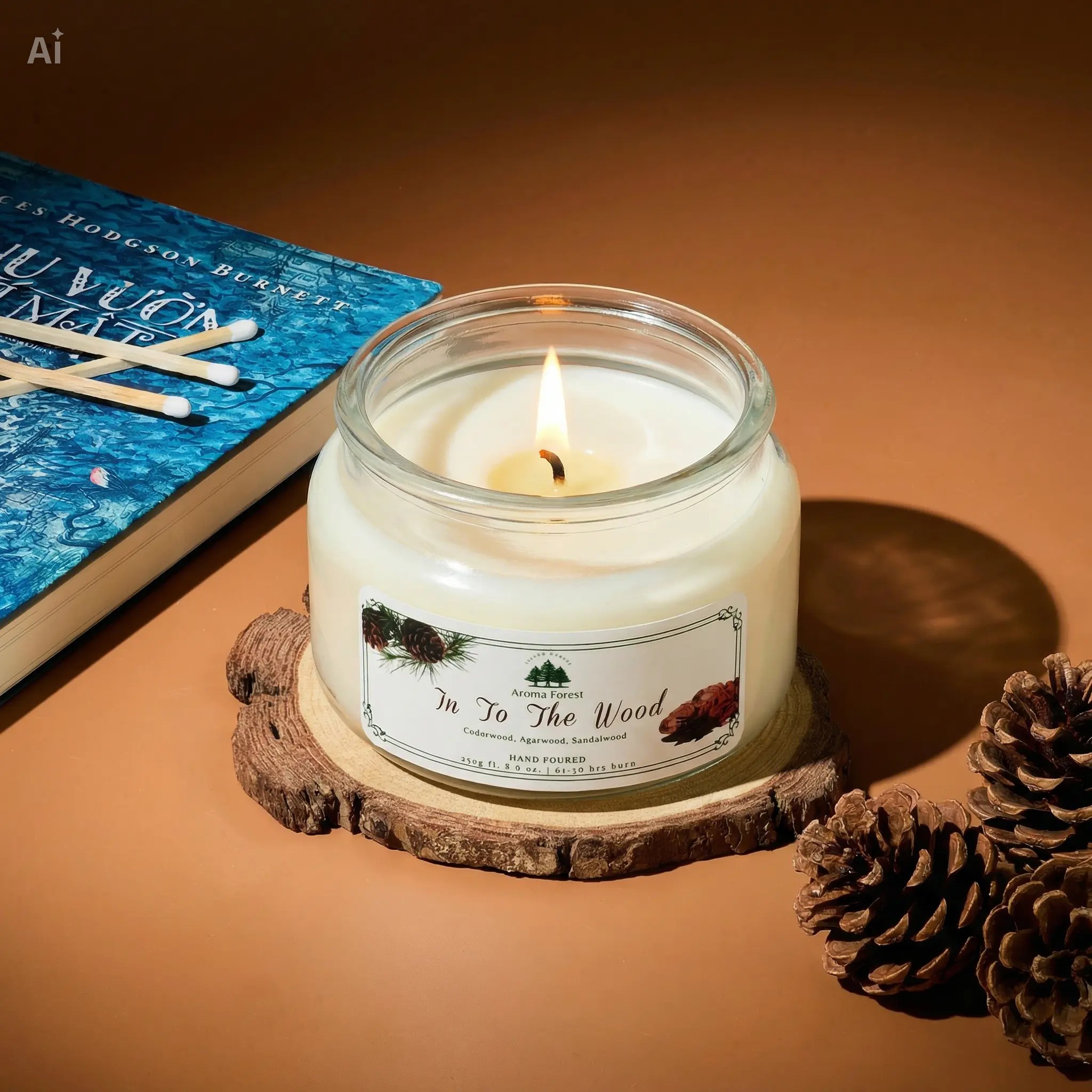 Nến Thơm Cao Cấp Aroma Forest 250g- Hương gỗ into the wood