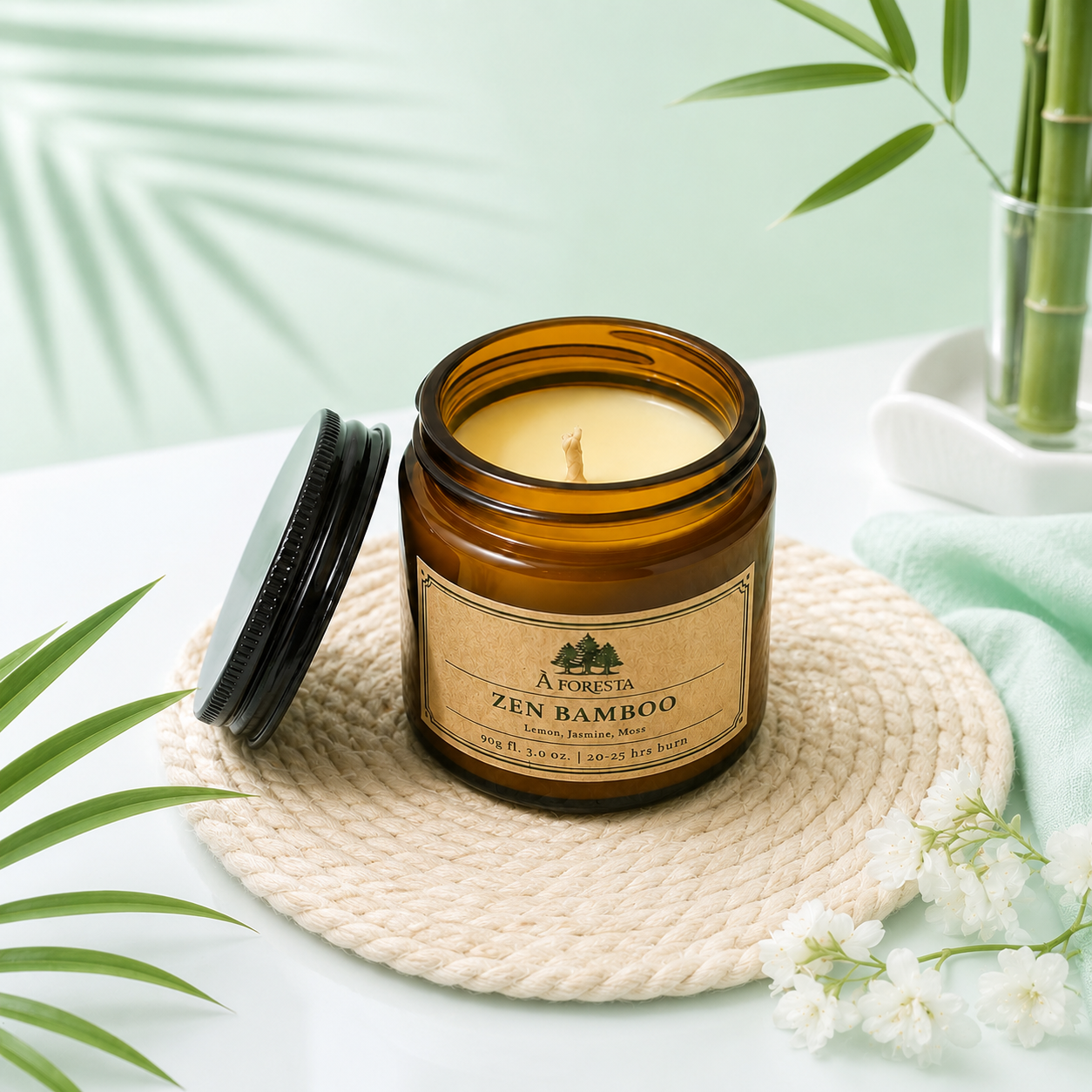 Nến Thơm Cao Cấp À FORESTA 90g – Hương Hoa Hồng Ember Rose-Thơm phòng, thư giãn, quà tặng.