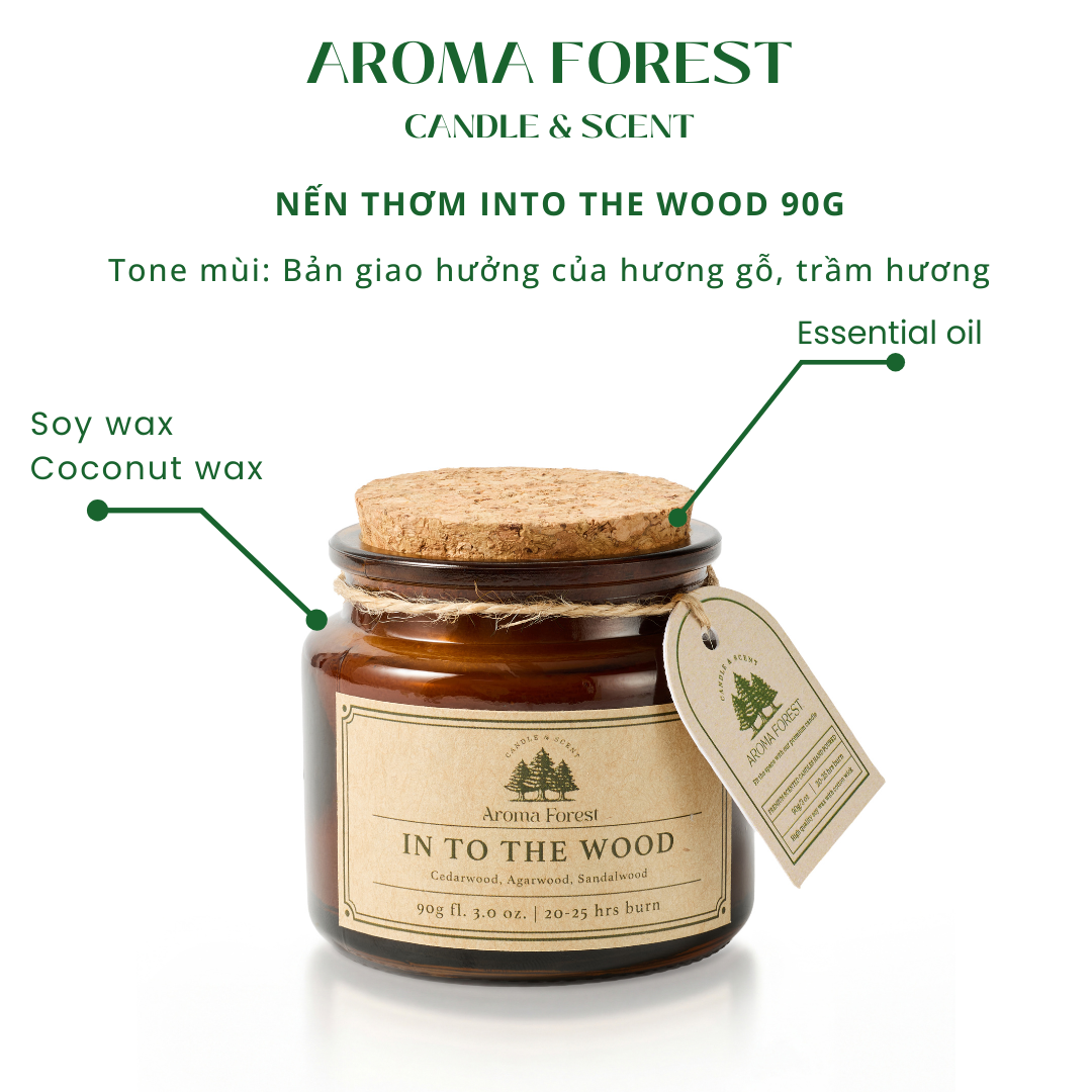 Nến Thơm Cao Cấp Aroma Forest 90g- Hương gỗ into the wood