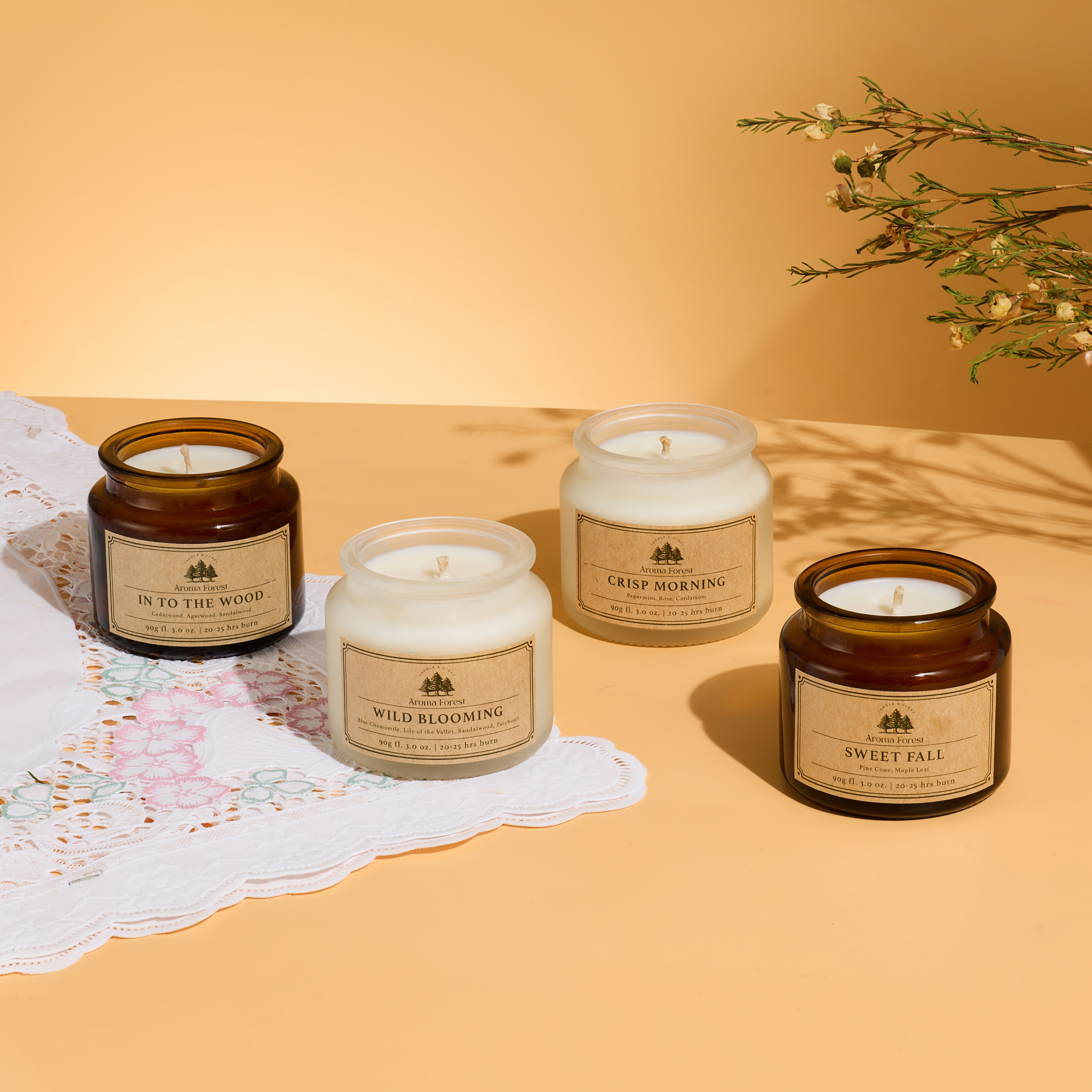 Nến Thơm Cao Cấp Aroma Forest 90g- Hương lá phong Sweet Fall